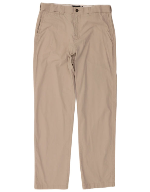 Pantaloni chino dritti da uomo Marks & Spencer W34 L33 in cotone beige