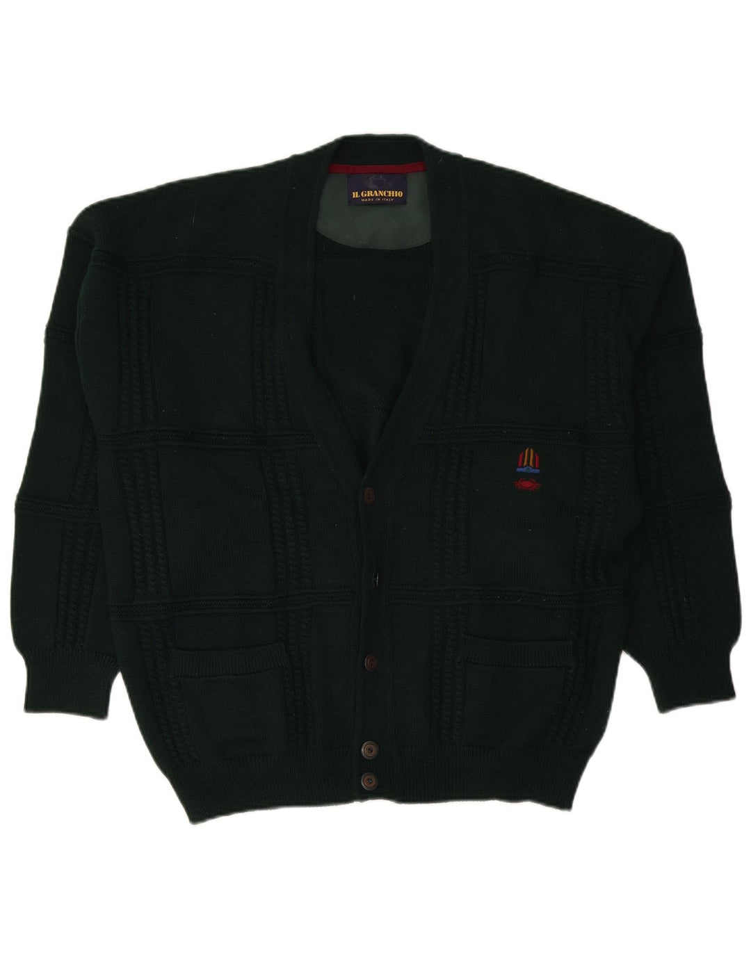 Maglione Cardigan Uomo Il Granchio XL Verde Lana