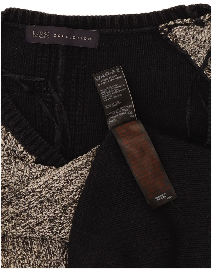 Maglione maglione con scollo a barca da donna Marks & Spencer UK 12 medio nero