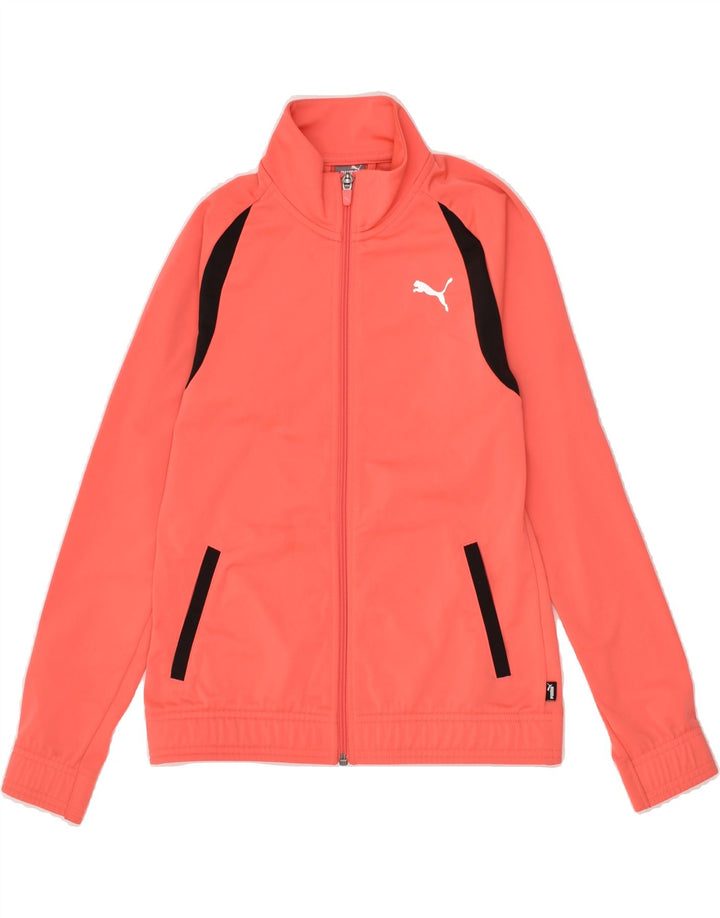 PUMA Girls Tracksuit Top Jacket 11-12 Years Orange Polyester | Vintage Puma | Thrift | Second-Hand Puma | Used Clothing | Messina Hembry 