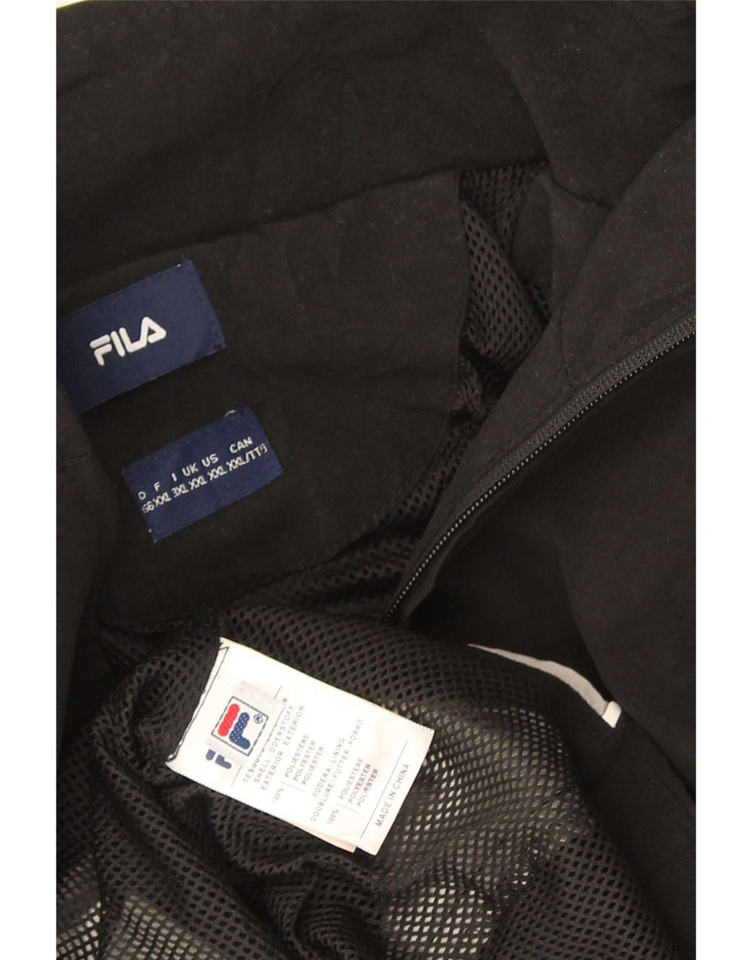 Giacca da ginnastica da uomo Fila 2XL Poliestere color block nero