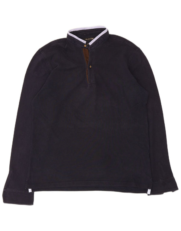 Massimo Dutti Top da uomo a maniche lunghe in cotone blu navy medio