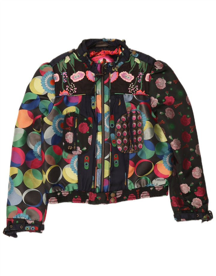 Desigual Giacca bomber corta da donna con motivo astratto EU 46 XL multicolore