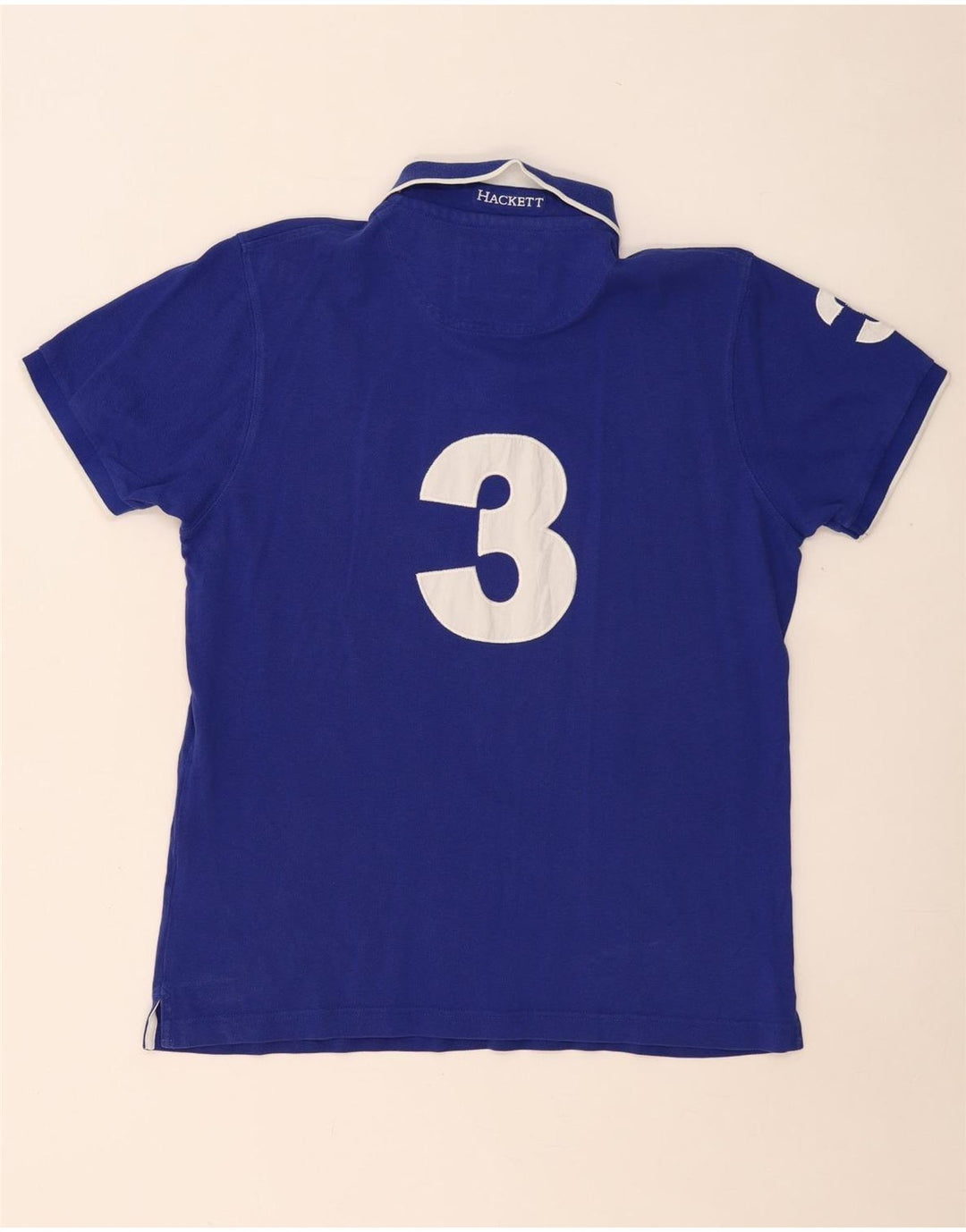 Polo da uomo con grafica sartoriale HACKETT XL in cotone blu