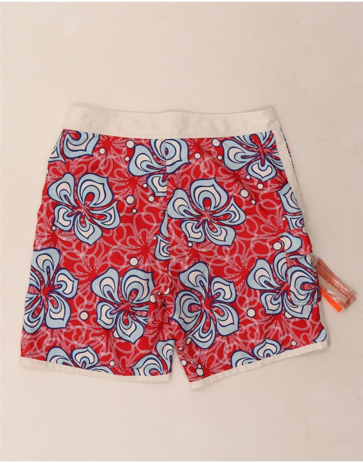 Pantaloncini da bagno da uomo Sundek rosso medio floreale