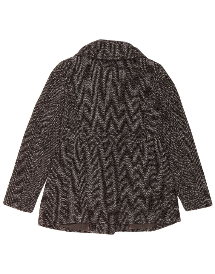 Cappotto da marinaio da donna Max & Co. UK 8 piccolo in lana a spina di pesce nera