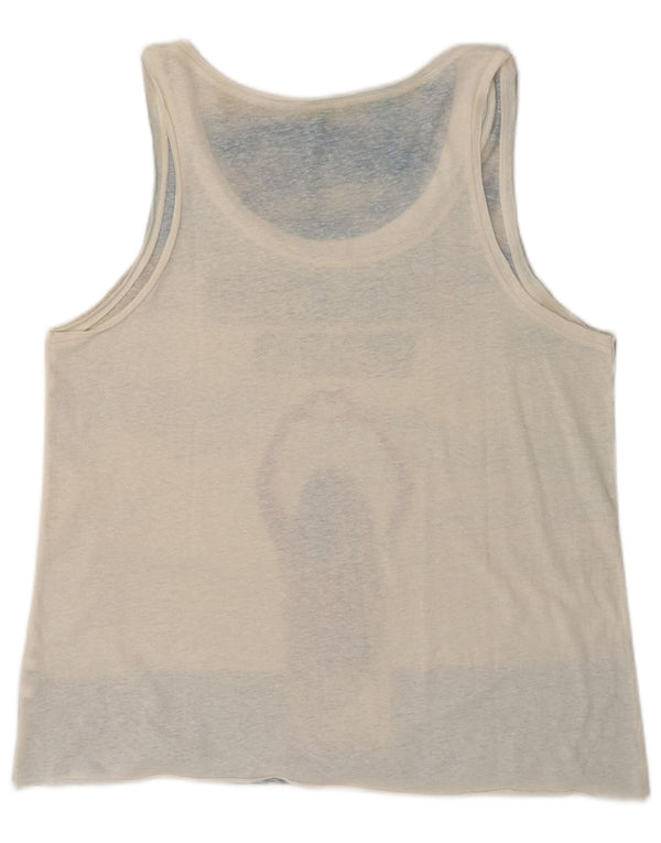 Canotta grafica da donna Benetton UK 16 Large Blu Colourblock Poliestere