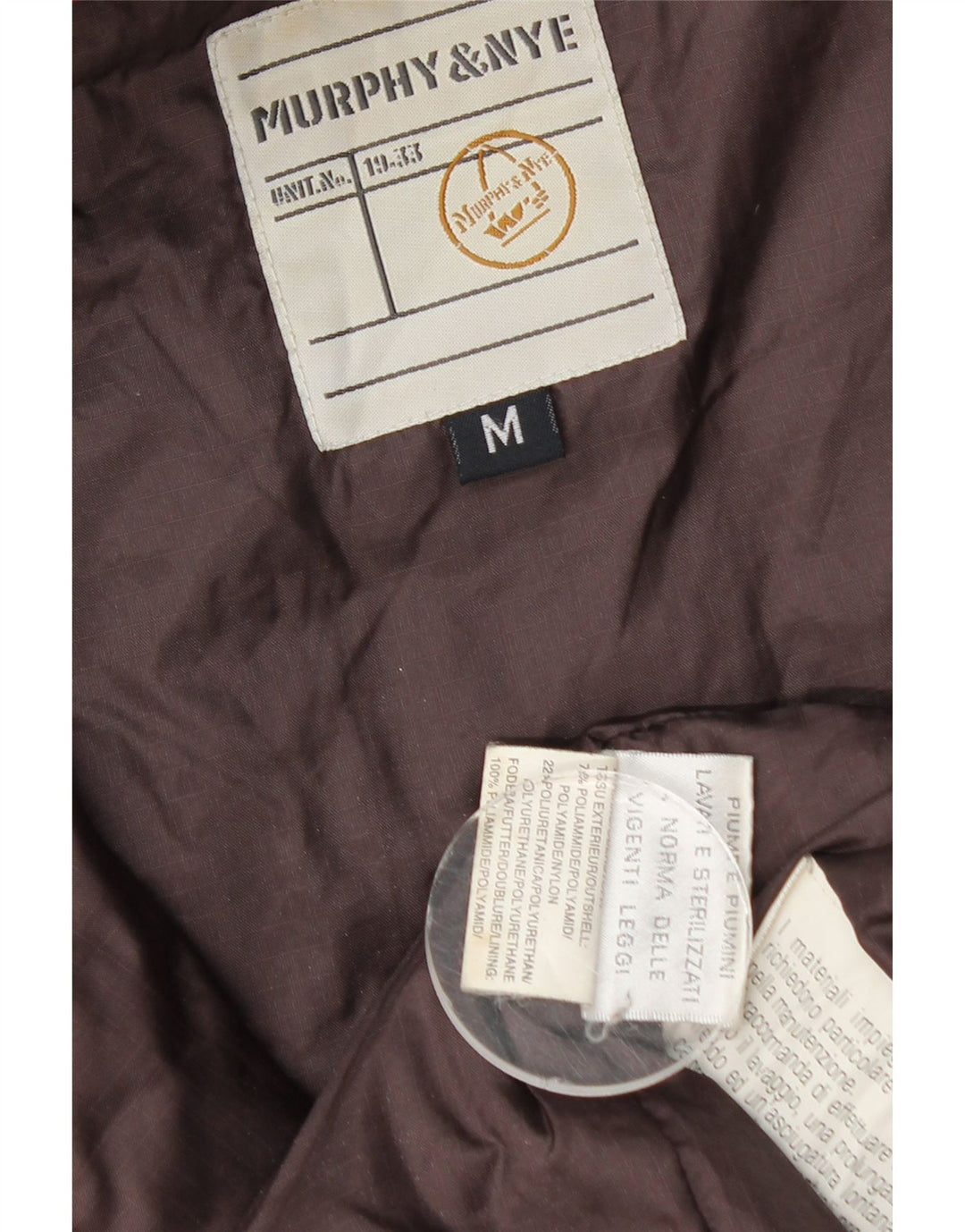 Giacca imbottita con cappuccio da uomo Murphy & Nye UK 38 nylon rosso medio