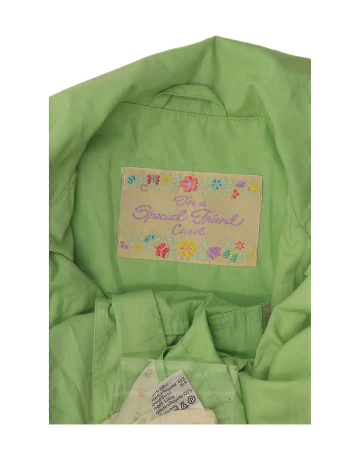 Giacca utilitaria da donna vintage UK 16 grande poliestere verde
