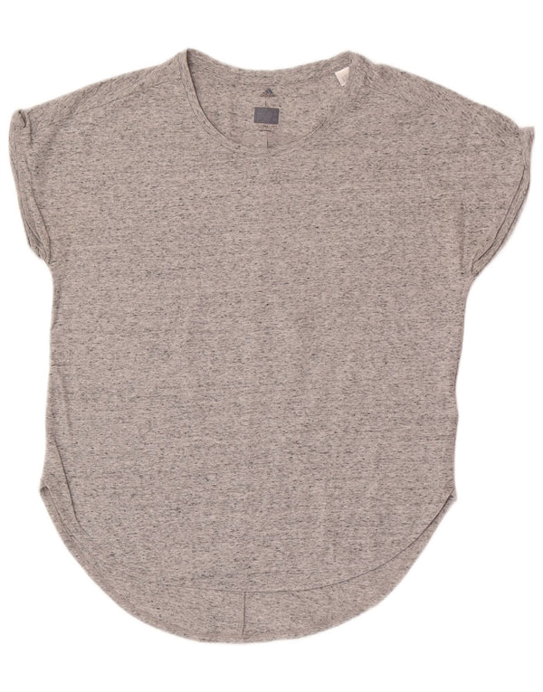 T-shirt Adidas Climalite da donna UK 16/18 grande cotone chiazzato grigio
