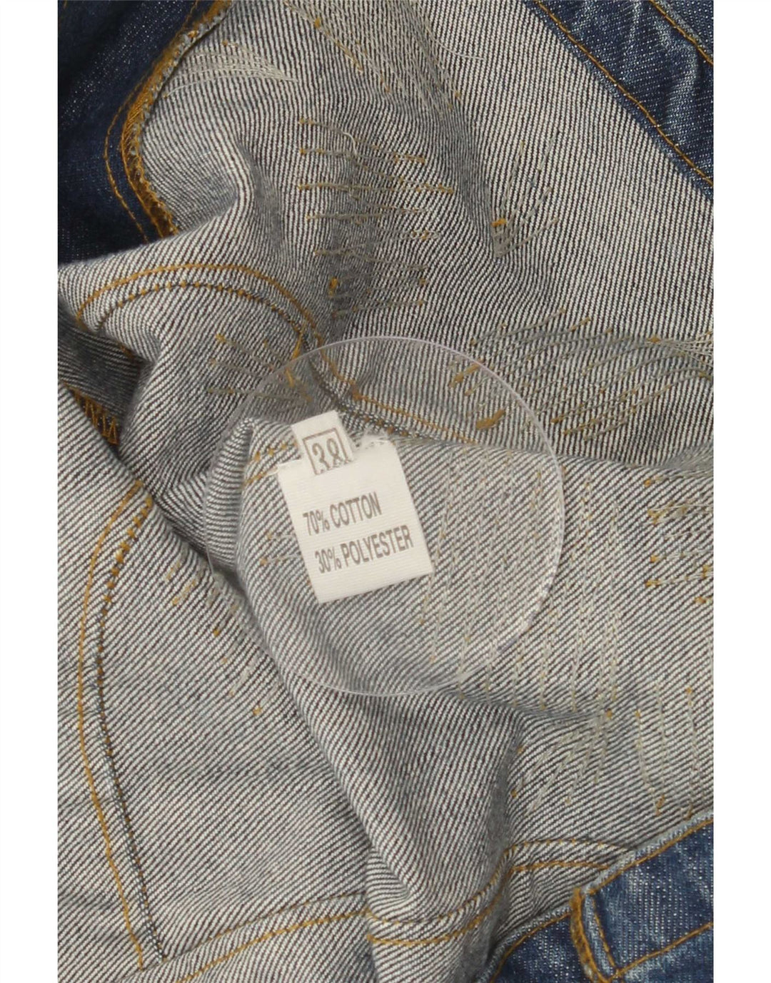 Giacca di jeans vintage da donna EU 38 cotone floreale blu medio