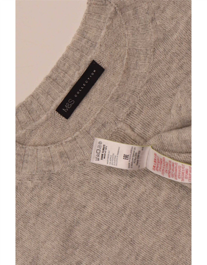 Maglione maglione girocollo oversize da donna Marks & Spencer UK 16 grande grigio
