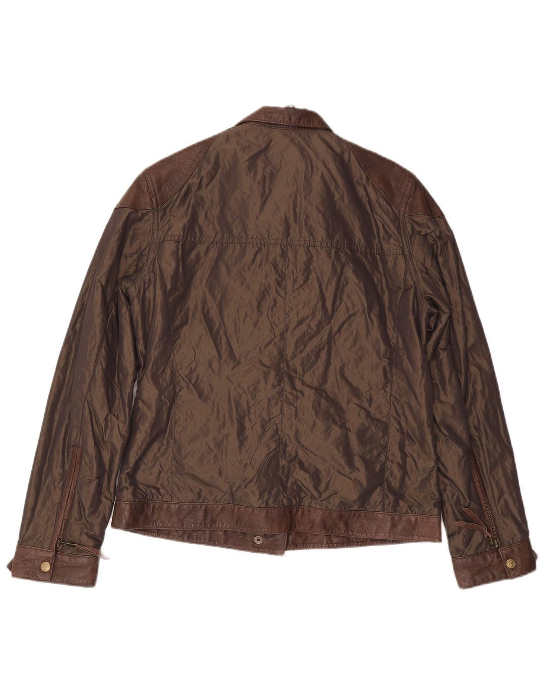 Giacca utility da donna vintage UK 14 poliammide marrone medio