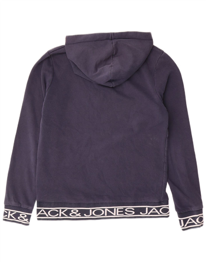 Jack & Jones Felpa con cappuccio grafica da uomo in cotone medio blu navy