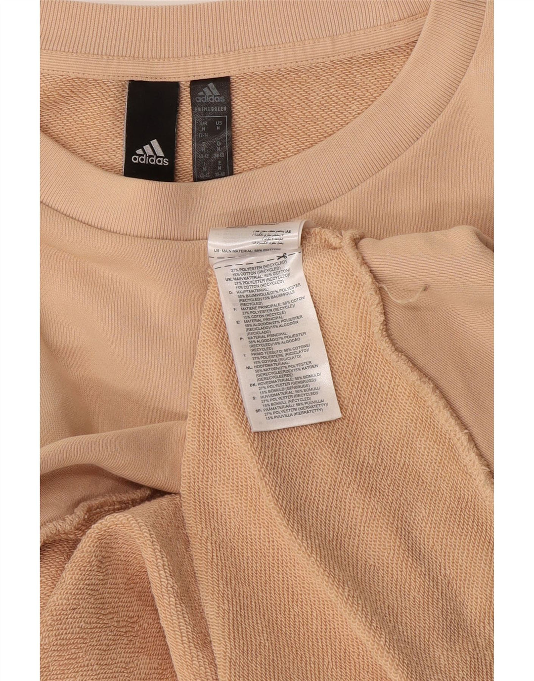 Felpa oversize con grafica Adidas da donna UK 12/14 Beige medio