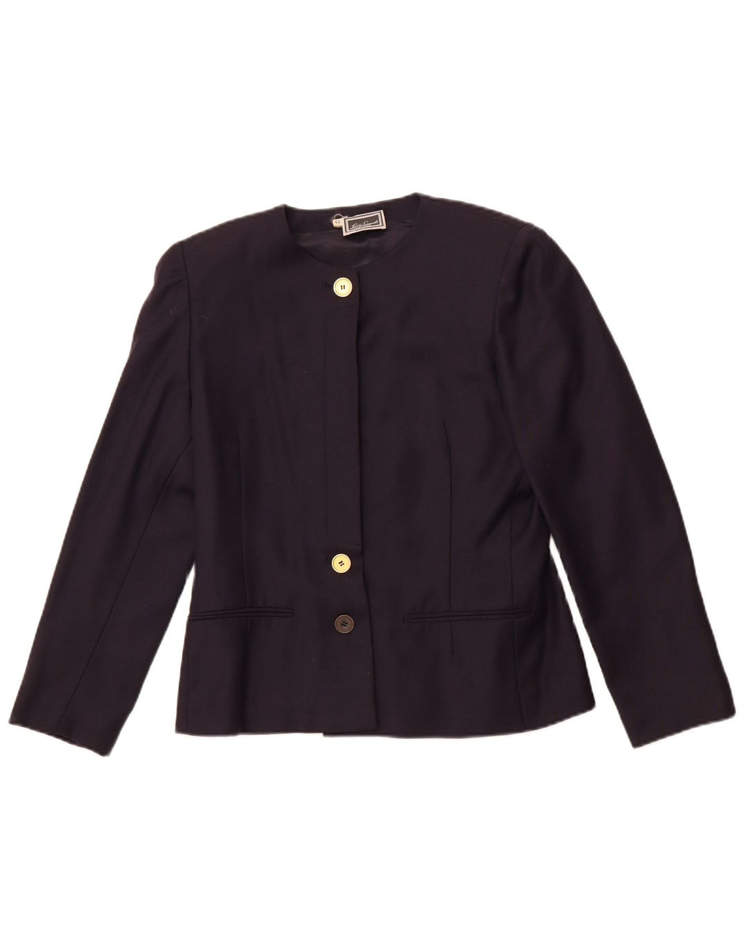 Luisa Spagnoli Giacca Blazer a 3 Bottoni Donna IT 42 Media Blu Navy Lana