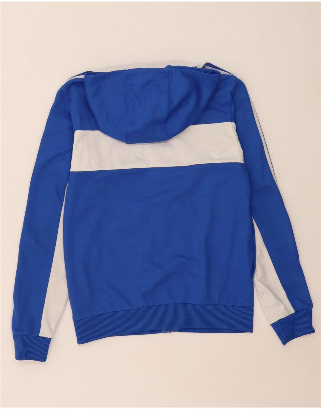 Maglione con cappuccio e zip da uomo ADIDAS XS in cotone color block blu