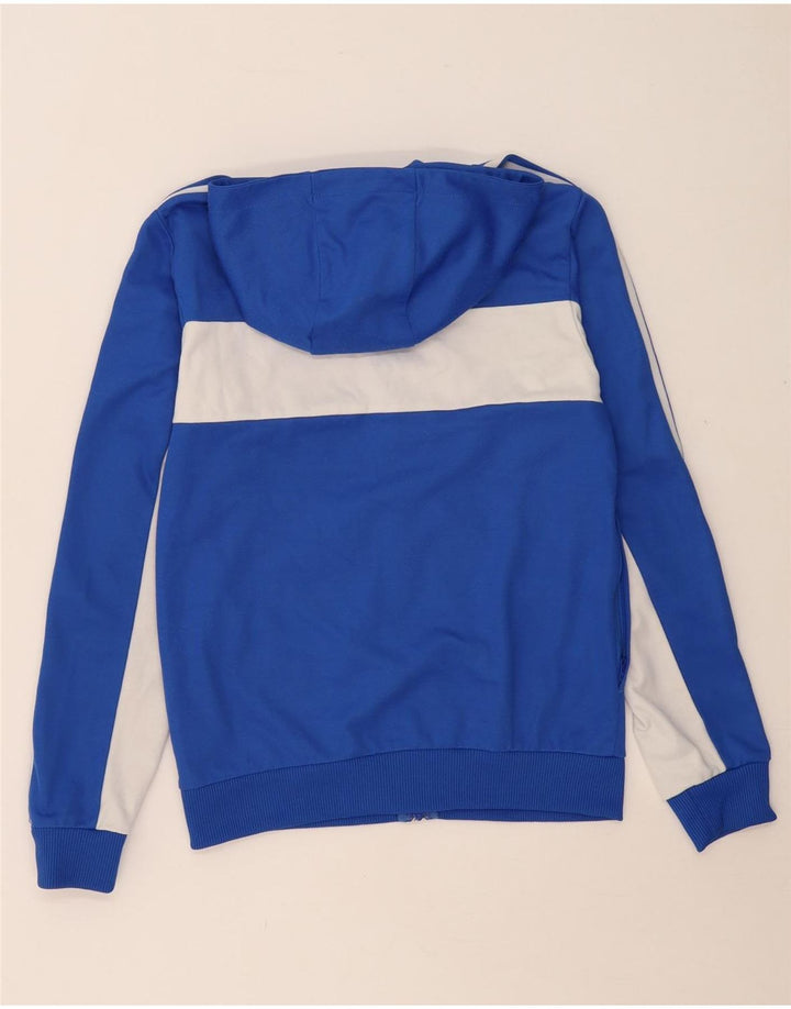 Maglione con cappuccio e zip da uomo ADIDAS XS in cotone color block blu