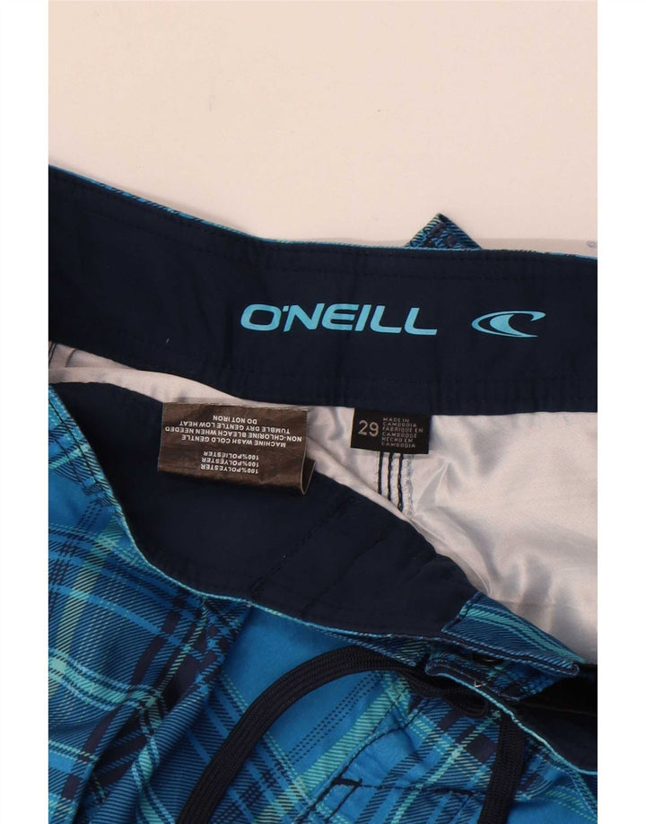 Pantaloncini da bagno da uomo O'Neill piccoli in poliestere a quadri blu