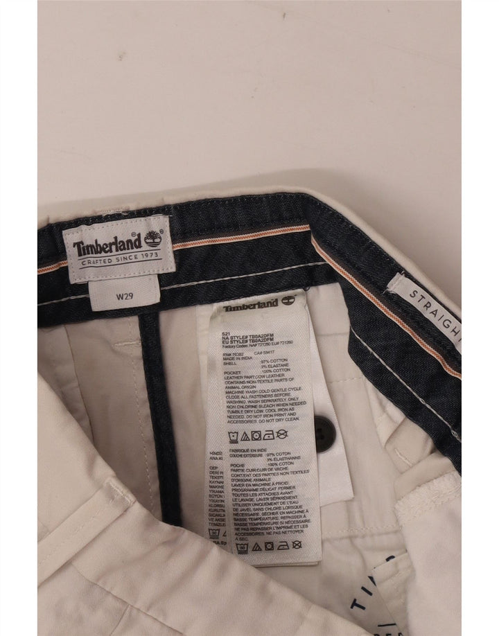 Timberland Mens Chino Shorts W29 Medium Off White Cotton