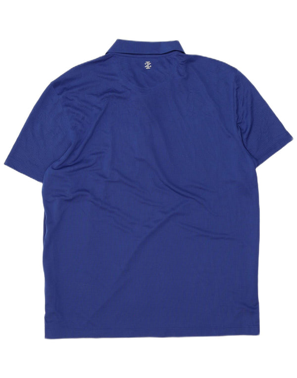 Polo da uomo Izod XL in poliestere a quadretti blu