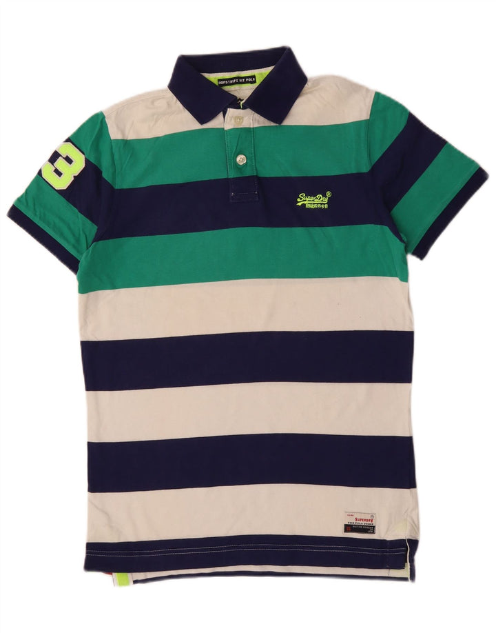 Polo grafica da uomo SUPERDRY in cotone a righe multicolori medie