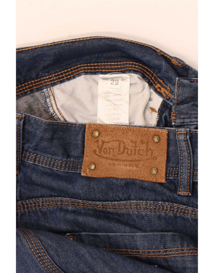 Pantaloncini di jeans da uomo Von Dutch W29 piccoli in cotone blu