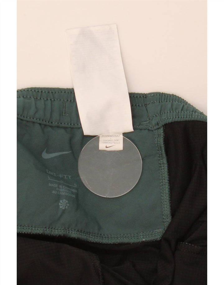 Pantaloncini sportivi Nike Dri Fit da uomo, grandi, in poliestere color block verde
