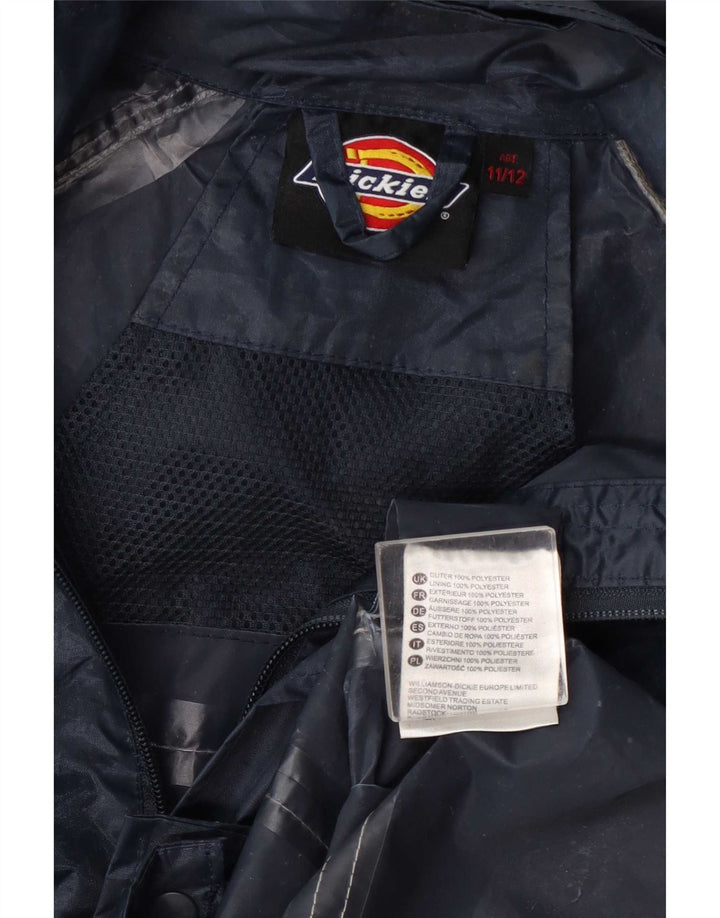Giacca antipioggia con cappuccio Dickies per ragazzi 11-12 anni in poliestere blu navy