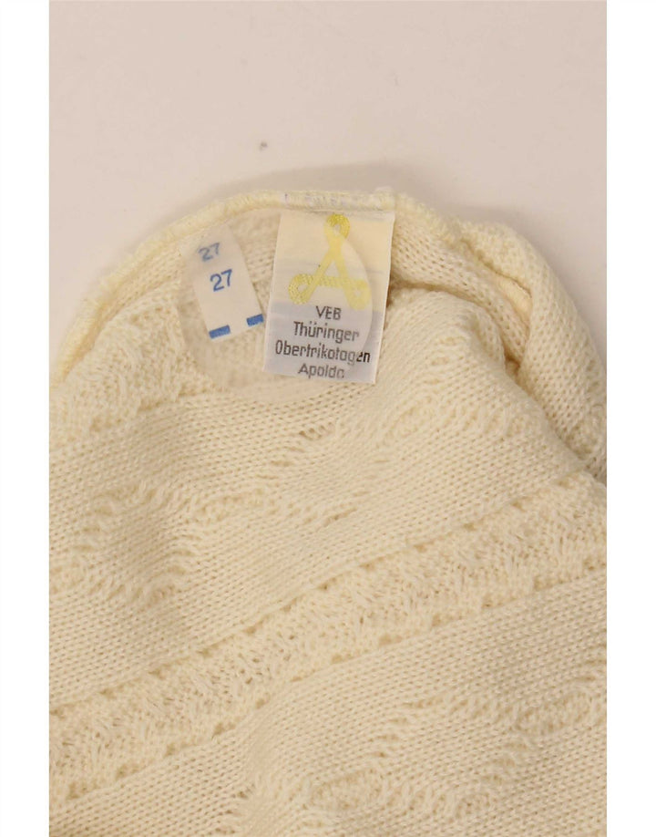 Maglione girocollo da uomo vintage piccolo beige