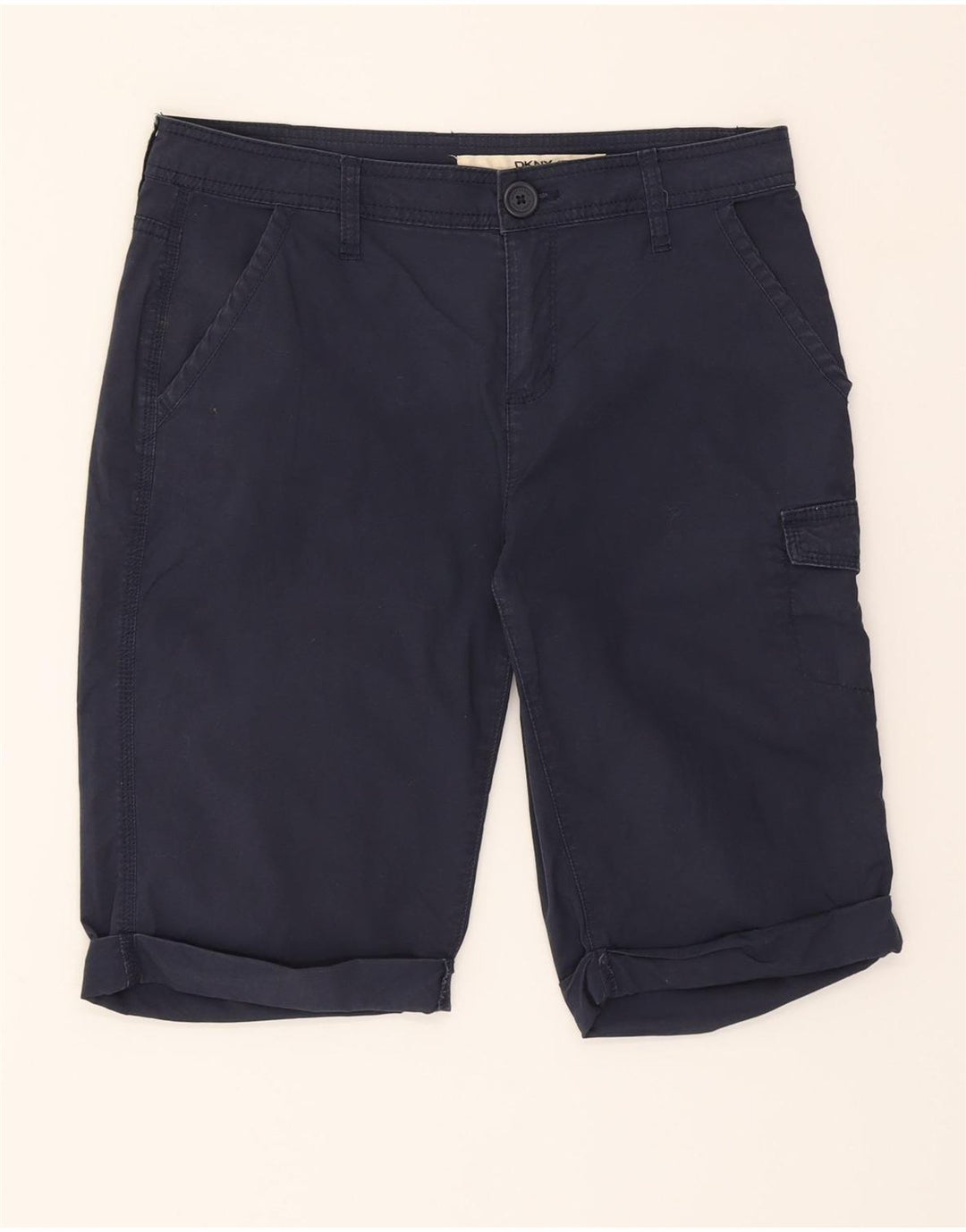 DKNY Womens Cargo Shorts US 6 Medium W32  Navy Blue Cotton Vintage Dkny and Second-Hand Dkny from Messina Hembry 
