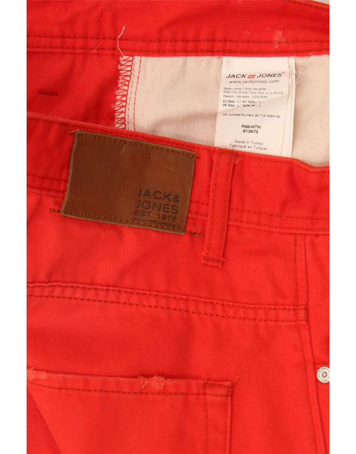 Pantaloncini di jeans da uomo Jack & Jones grandi W34 cotone rosso