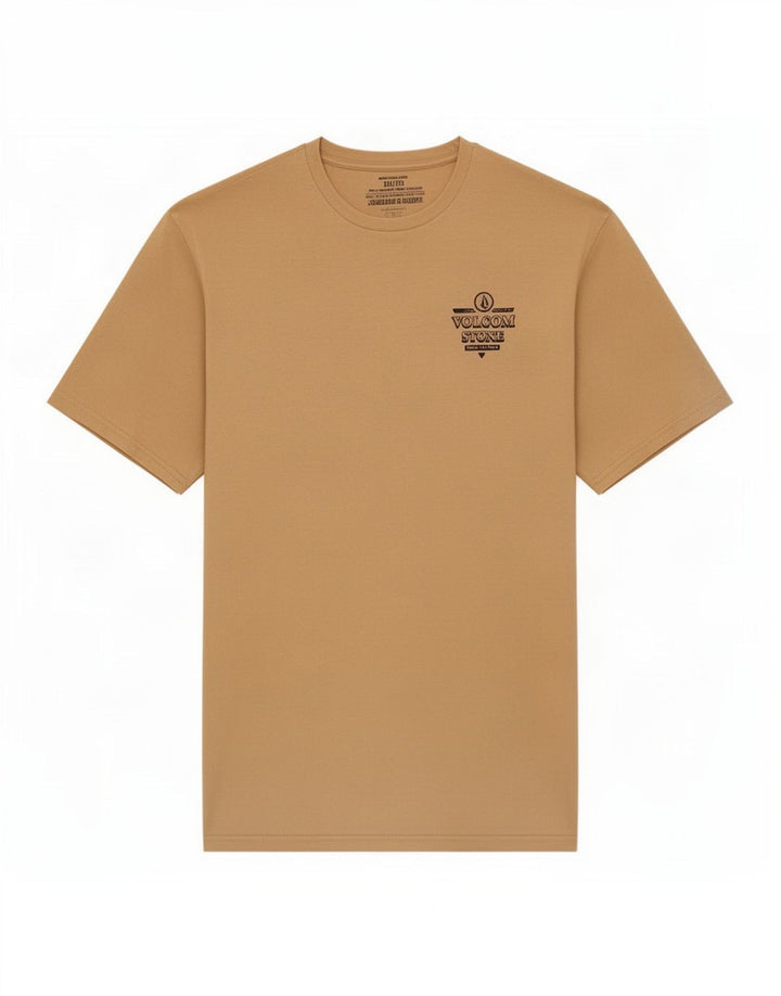 T-shirt grafica da uomo Volcom Modern Fit 2XL in cotone beige