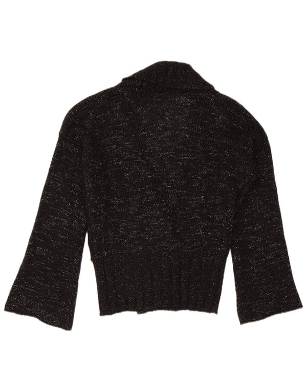 Maglione cardigan da donna Sisley UK 14 medio nero screziato
