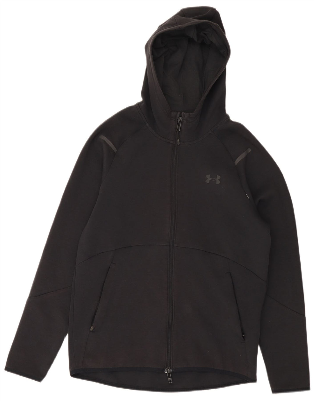 Felpa con cappuccio e zip da uomo UNDER ARMOUR piccola in cotone nero