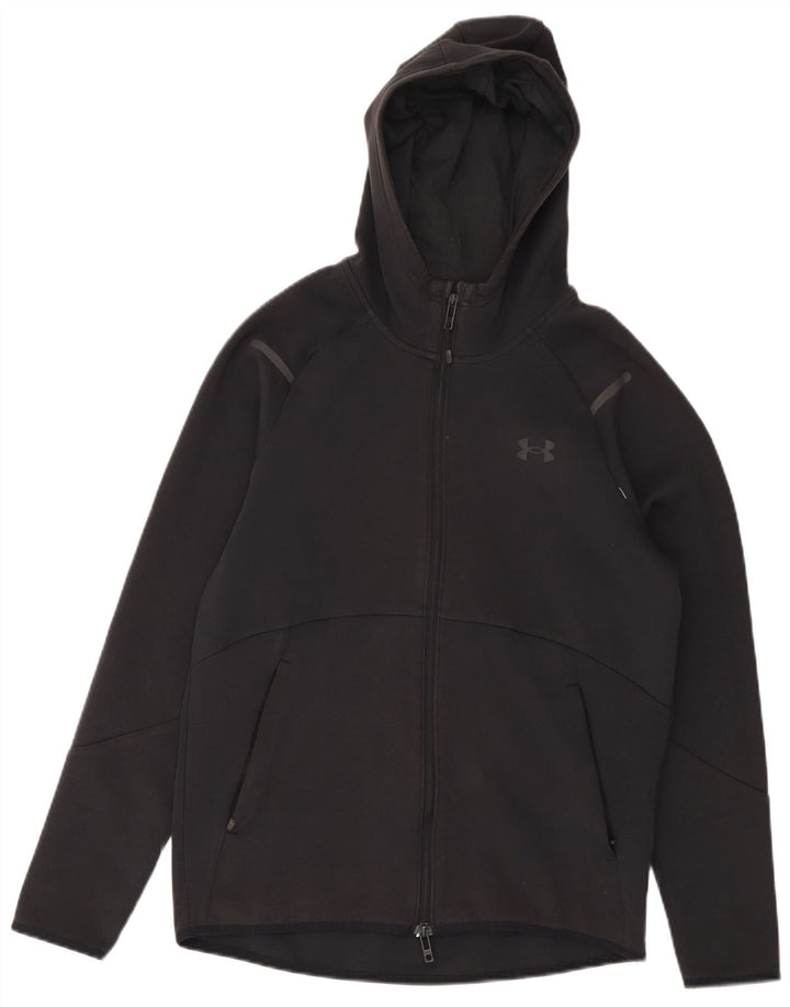 Felpa con cappuccio e zip da uomo UNDER ARMOUR piccola in cotone nero