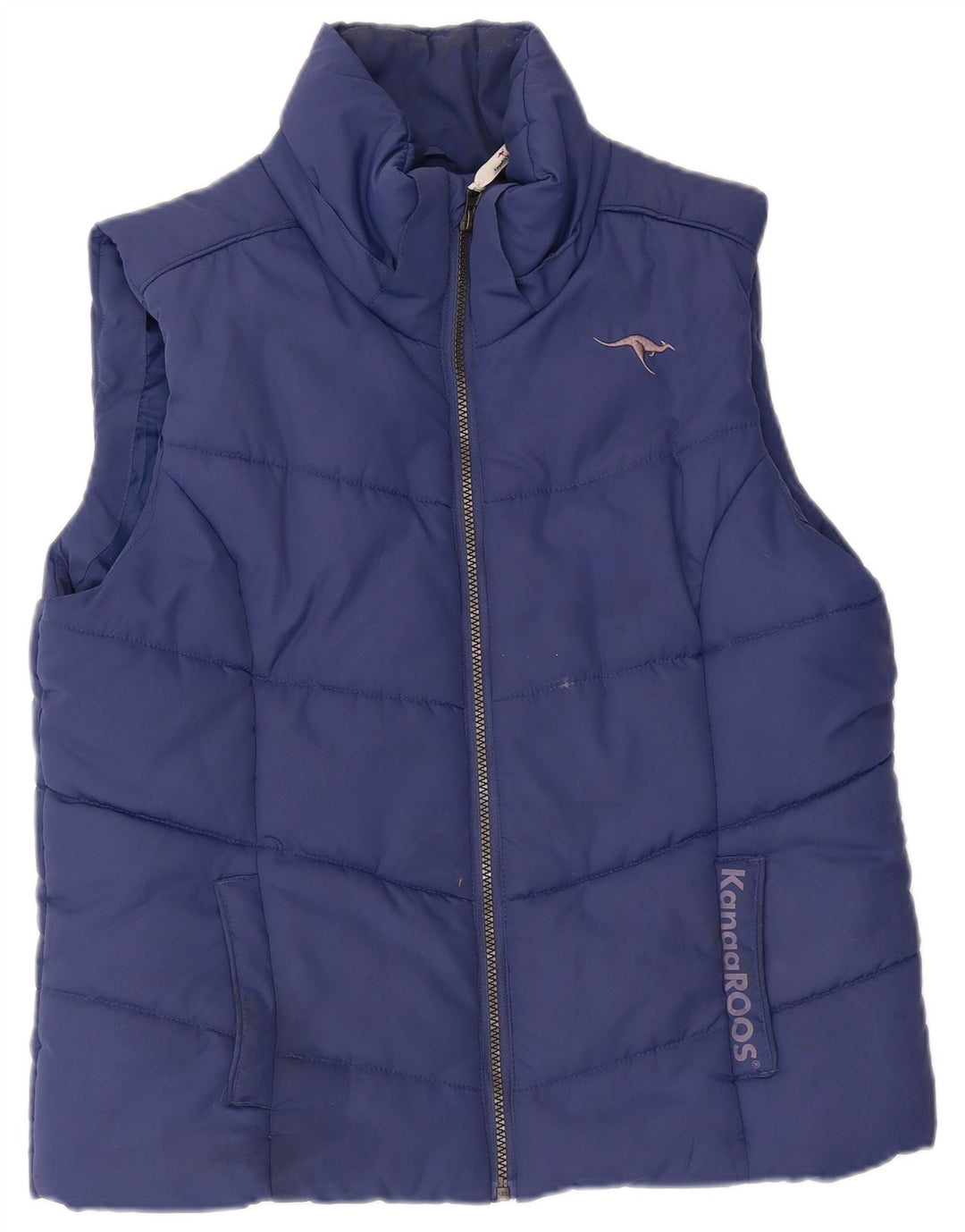 KANGAROOS Gilet imbottito da uomo UK 16 Large Blu Poliestere