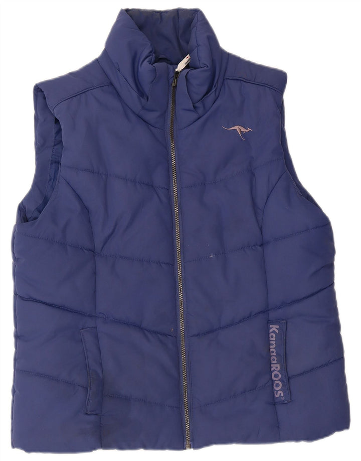 KANGAROOS Gilet imbottito da uomo UK 16 Large Blu Poliestere