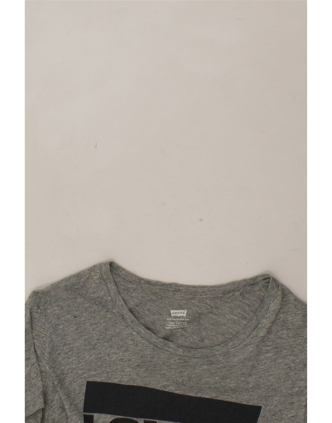 LEVI'S Womens Graphic T-Shirt Top UK 10 Small Grey Cotton Vintage Levi's and Second-Hand Levi's from Messina Hembry 