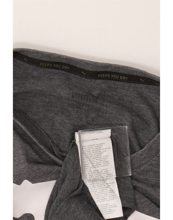 T-shirt grafica da uomo Puma Top XL in poliestere grigio
