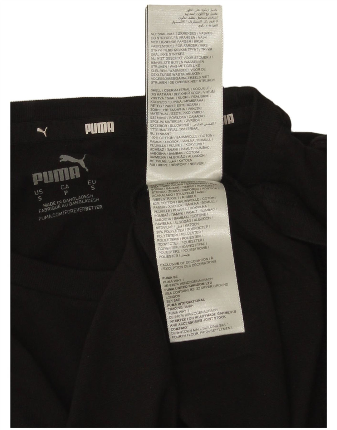 T-shirt grafica da uomo Puma Top Small in cotone nero