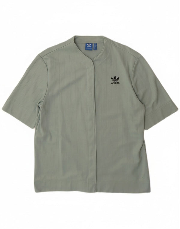 Camicia a maniche corte da donna ADIDAS UK 14 Cotone verde medio