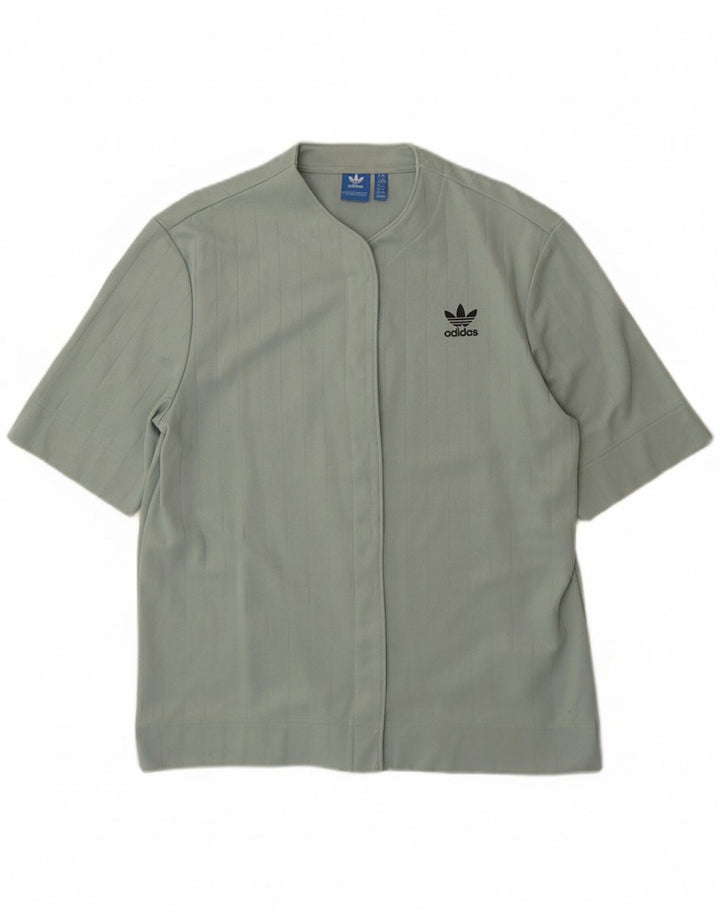 Camicia a maniche corte da donna ADIDAS UK 14 Cotone verde medio