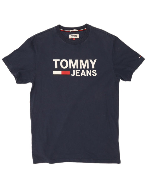TOMMY HILFIGER T-shirt grafica da uomo con vestibilità regolare, piccola, in cotone blu navy