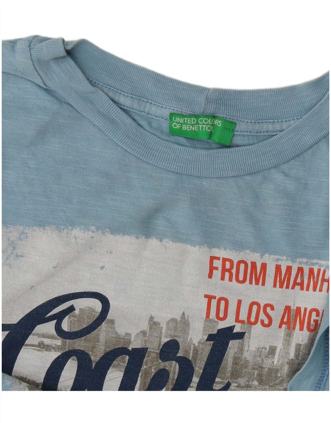 T-shirt grafica da donna Benetton Top UK 14 Blu medio