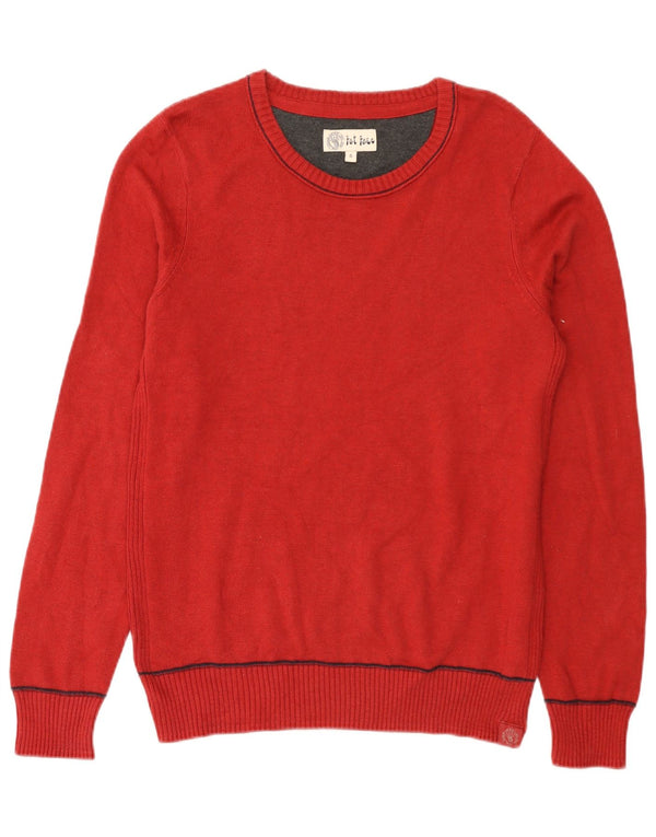Maglione da uomo con scollo a barca Fat Face piccolo in cotone bordeaux