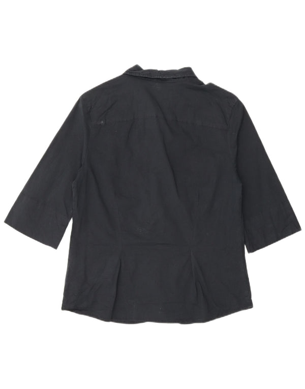 Camicia a maniche a 3/4 da donna Levi's UK 14 Large in cotone nero