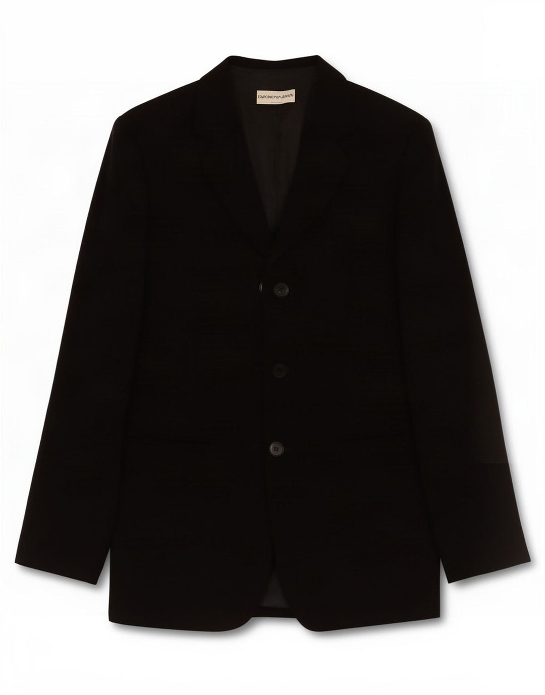 Giacca blazer a 3 bottoni da donna Emporio Armani IT 40 piccola in poliestere nero