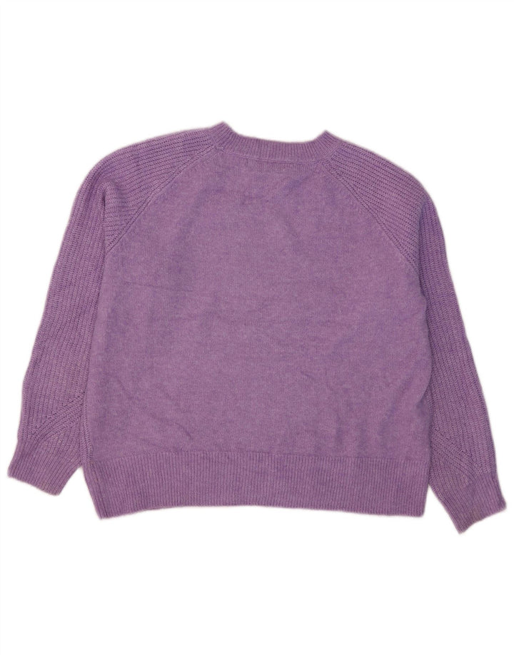 Maglione maglione girocollo da donna Marks & Spencer UK 14 Acrilico viola medio