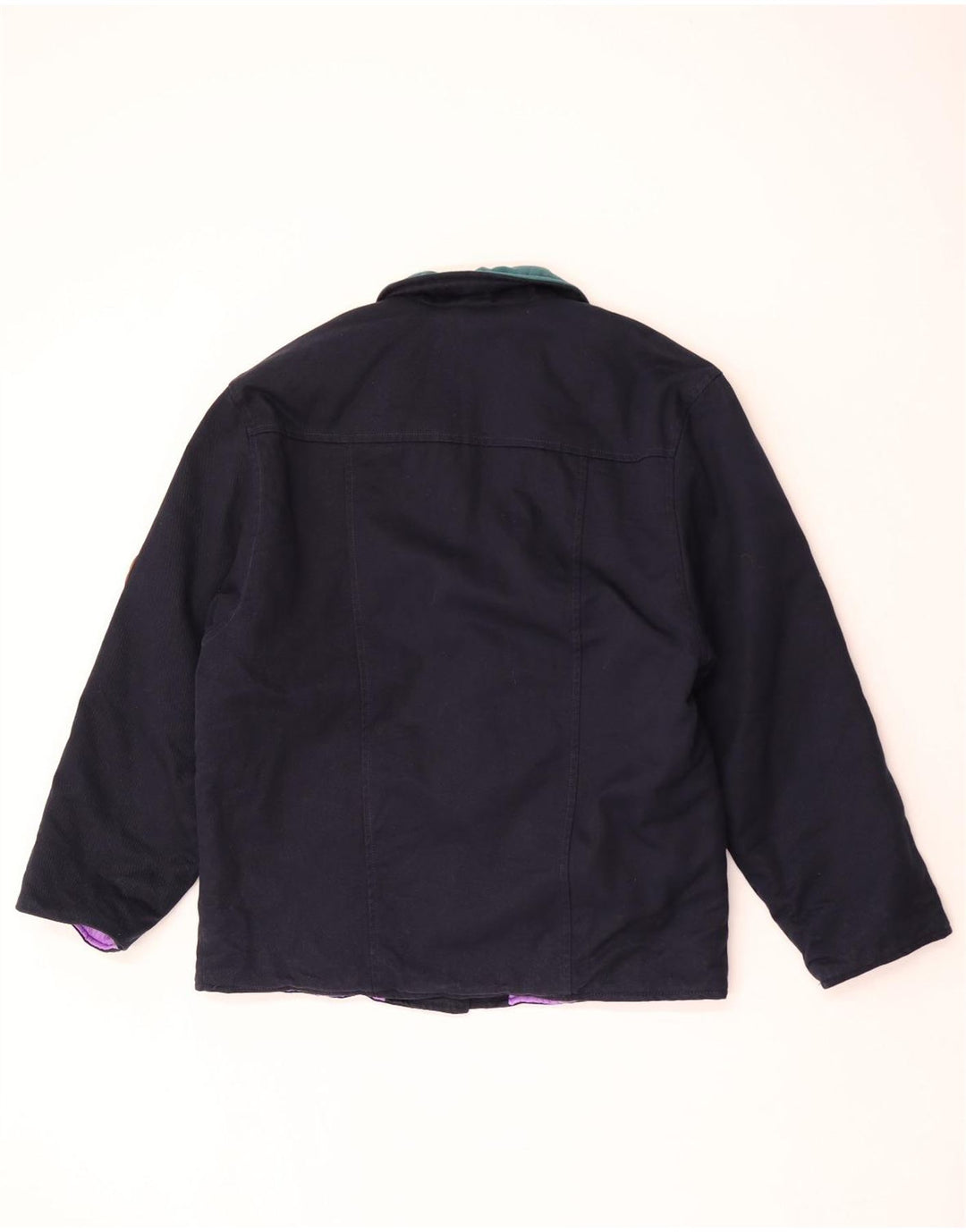 Giacca blazer vintage da donna a 2 bottoni IT 44 color block blu navy medio